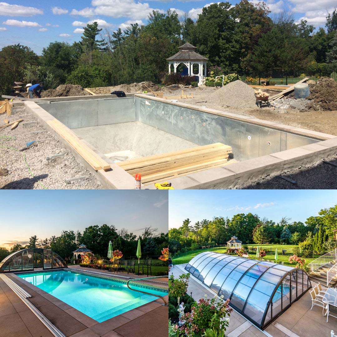 pool with enclosure construction